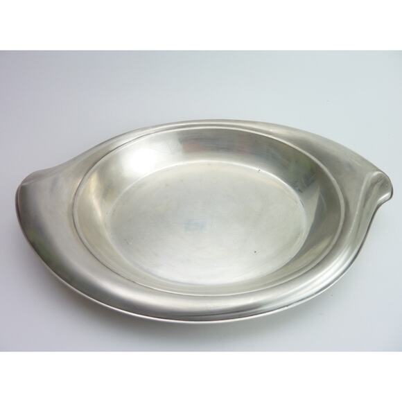 Vintage Oval Vegetables Bread Rolls Silvertone Serving Tray - Picture 2 of 6